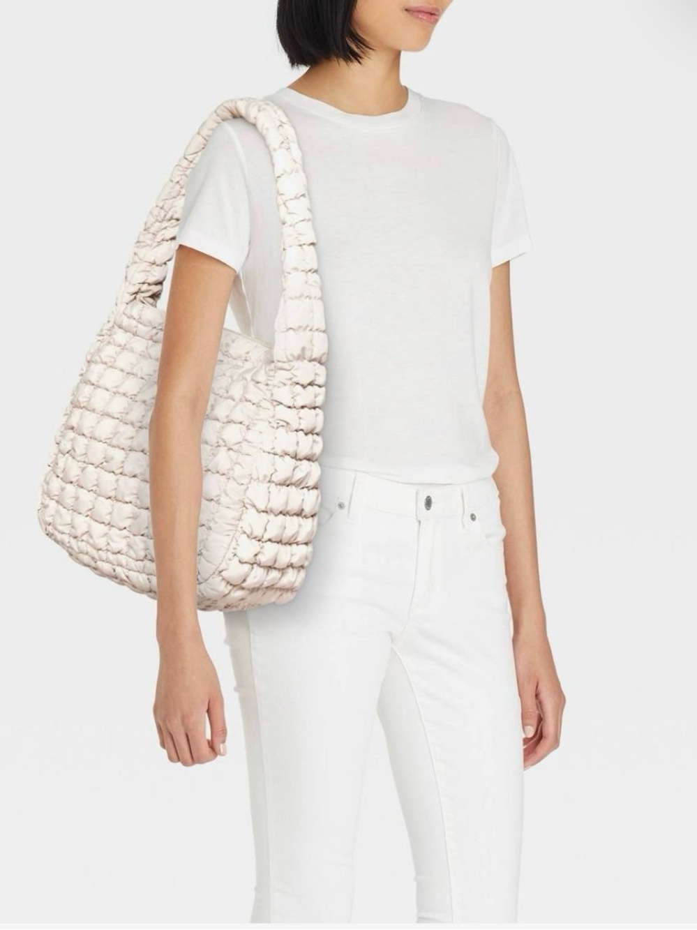 wild fable Quilted Loop-Detail Shoulder Tote in Beige - Picture 2 of 8
